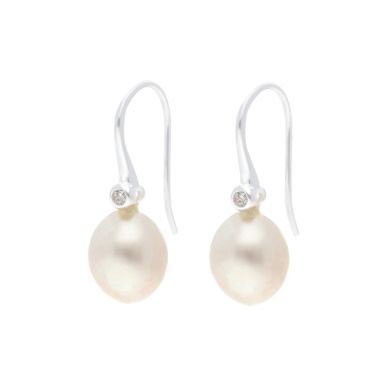 New Sterling Silver Freshwater Cultured Pearl & Gem Earrings