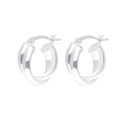 New Sterling Silver Russian Style Small Hoop Earrings