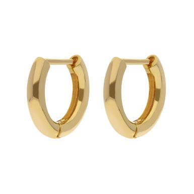 New Gold Plated Sterling Silver Small Chunky Hoop Earring