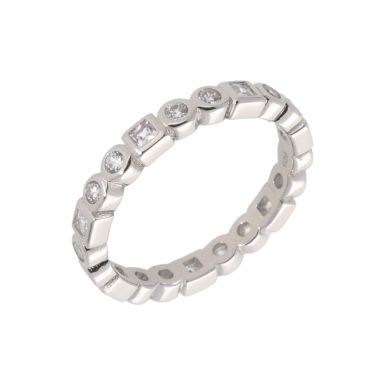 New Sterling Silver Cubic Zirconia Full Eternity Ring