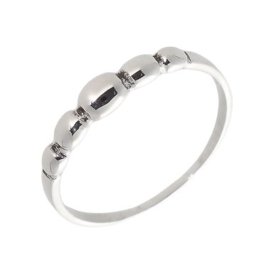 New Sterling Silver Graduated Rounds Polished Ring