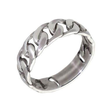 New Sterling Silver Curb Link Ring
