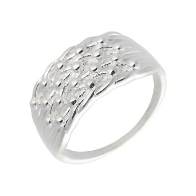 New Sterling Silver 4 Row Keeper Ring