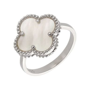 New Sterling Silver Mother of Pearl Petal Ring