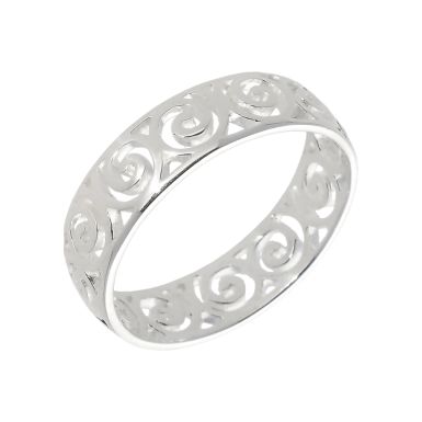New Sterling Silver Swirl Band Ring
