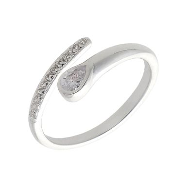 New Sterling Silver Cubic Zirconia Snake Ring