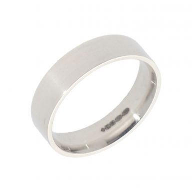 New Stering Silver 5mm Flat Court Wedding Ring