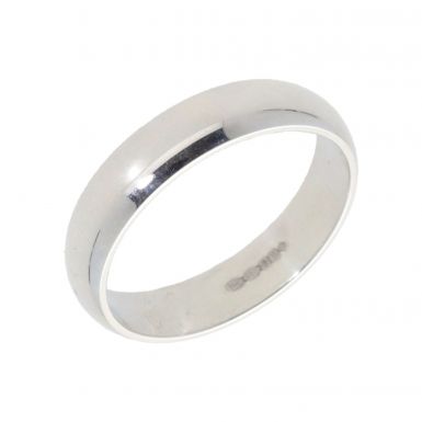 New Sterling Silver 5mm D Shaped Wedding Ring