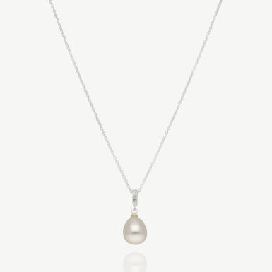 New Sterling Silver Freshwater Pearl & 18" Chain Necklace