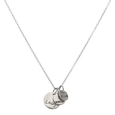 New Sterling Silver Laugh Smile Dream 18" Necklace