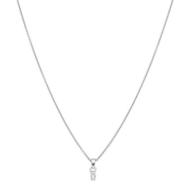 New Sterling Silver Cubic Zirconia 16-18" Chain Necklace