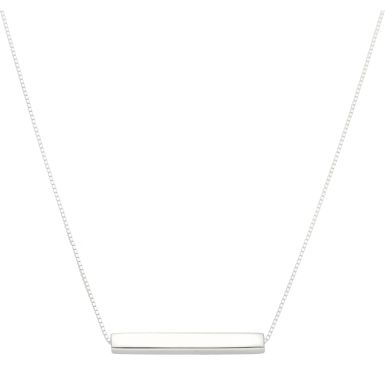 New Sterling Silver Horizontal Bar Necklace