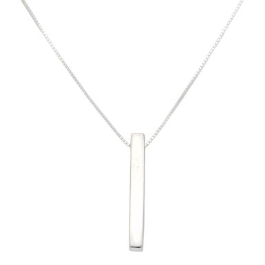 New Sterling Silver Vertical Bar Necklace