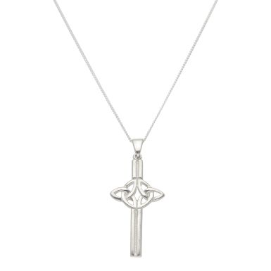 New Sterling Silver Celtic Cross & 18" Chain Necklace