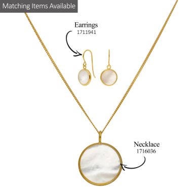 Gold Plated Sterling Silver Mother Of Pearl Circle Set