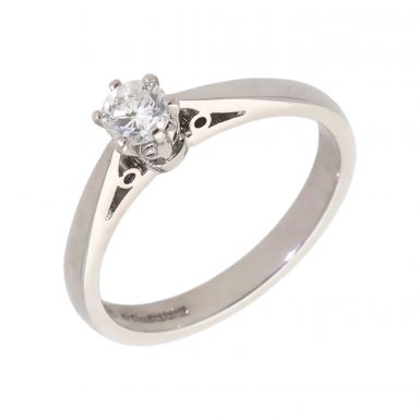 Pre-Owned 18ct White Gold 0.20 Carat Diamond Solitaire Ring