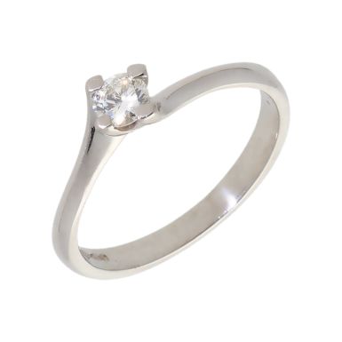 Pre-Owned Platinum 0.20 Carat Diamond Solitaire Twist Ring