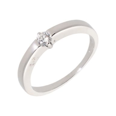 Pre-Owned 18ct White Gold 0.17 Carat Diamond Solitaire Band Ring