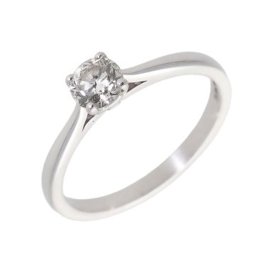 Pre-Owned 18ct White Gold 0.51 Carat Diamond Solitaire Ring