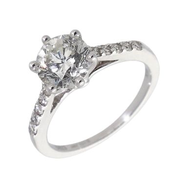 Pre-Owned 18ct Gold 1.92ct Diamond Solitaire & Shoulders Ring