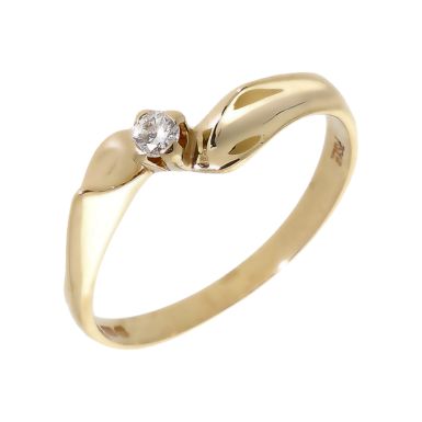 Pre-Owned 9ct Yellow Gold Diamond Solitaire Twist Ring