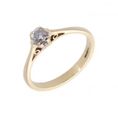 Pre-Owned 9ct Yellow Gold 0.33 Carat Diamond Solitaire Ring