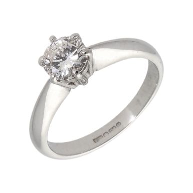 Pre-Owned 18ct White Gold 0.58 Carat Diamond Solitaire Ring