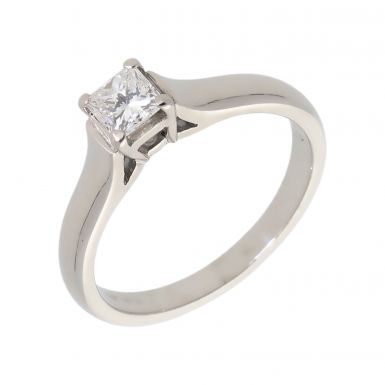 Pre-Owned 14ct White Gold 0.43 Carat Diamond Solitaire Ring