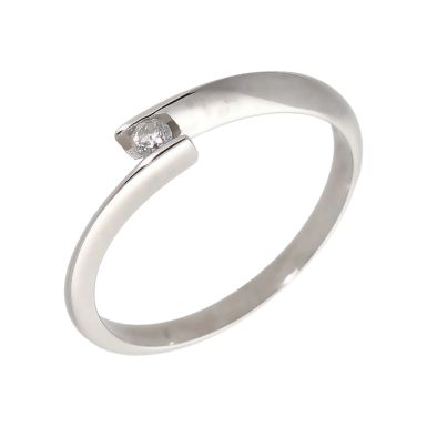 Pre-Owned 9ct White Gold Diamond Solitaire Twist Ring