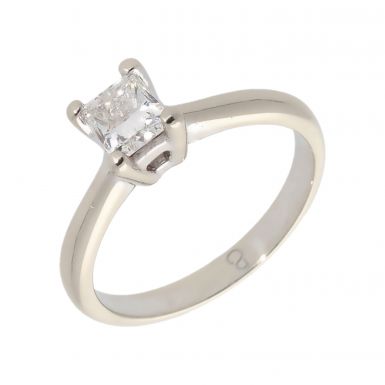 Pre-Owned 18ct White Gold 0.72 Carat Princess Cut Diamond Ring