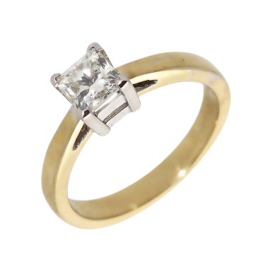 Pre-Owned 18ct Gold 0.87ct Princess Cut Diamond Solitaire Ring