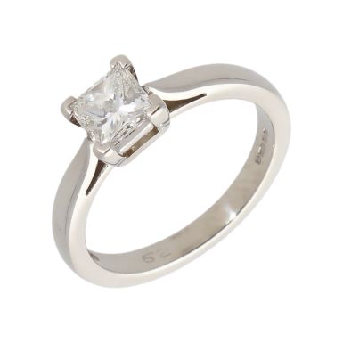 Pre-Owned Platinum 0.52ct Princess Cut Diamond Solitaire Ring