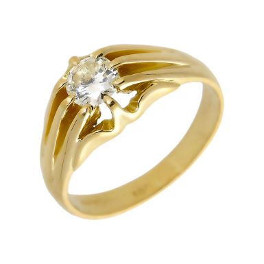 Pre-Owned 18ct Gold 0.51ct Diamond Solitaire Signet Style Ring