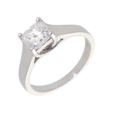 Pre-Owned 14ct Gold 1.00ct Princess Cut Diamond Solitaire Ring