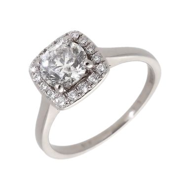 Pre-Owned 18ct White Gold 1.06 Carat Diamond Halo Ring