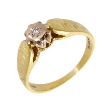 Pre-Owned 18ct Gold Illusion Set Diamond Solitaire Ring
