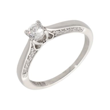 Pre-Owned 18ct White Gold 0.31ct Forever Diamond Solitaire Ring