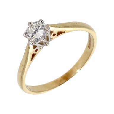 Pre-Owned 9ct Yellow Gold 0.25 Carat Diamond Solitaire Ring