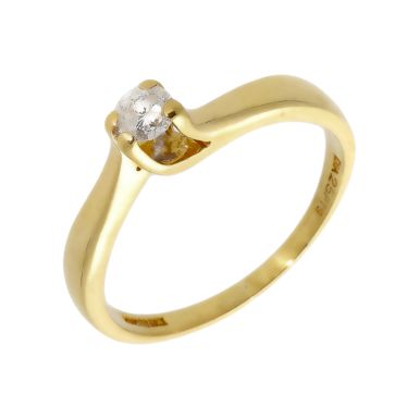 Pre-Owned 9ct Gold 0.25 Carat Diamond Solitaire Twist Ring