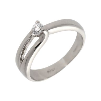 Pre-Owned 14ct White Gold Split Band Diamond Solitaire Ring