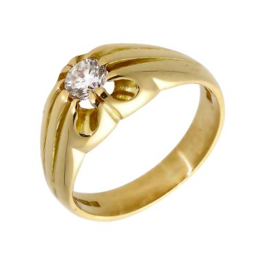 Pre-Owned 18ct Gold 0.45ct Diamond Solitaire Signet Style Ring