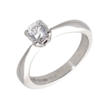 Pre-Owned 18ct White Gold 0.54 Carat Diamond Solitaire Ring