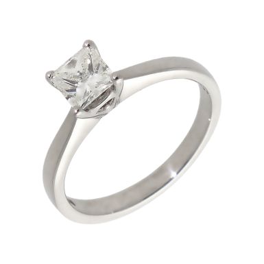 Pre-Owned Platinum 0.50ct Princess Cut Diamond Solitaire Ring