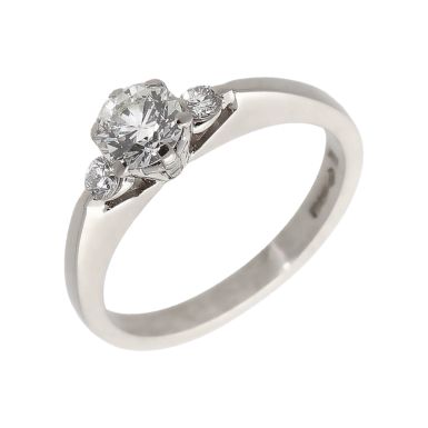 Pre-Owned Platinum 0.55 Carat Diamond 3 Stone Dress Ring