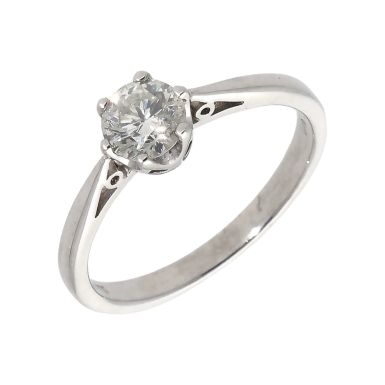 Pre-Owned 9ct White Gold 0.50 Carat Diamond Solitaire Ring