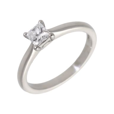 Pre-Owned Platinum 0.39ct Princess Cut Diamond Solitaire Ring