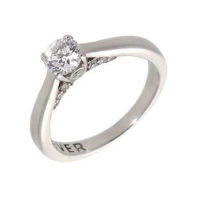 Pre-Owned 18ct White Gold 0.40ct Forever Diamond Solitaire Ring