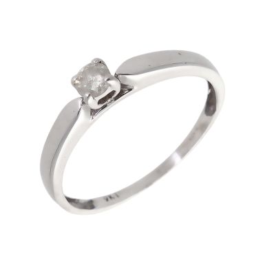 Pre-Owned 9ct White Gold Diamond Solitaire Ring