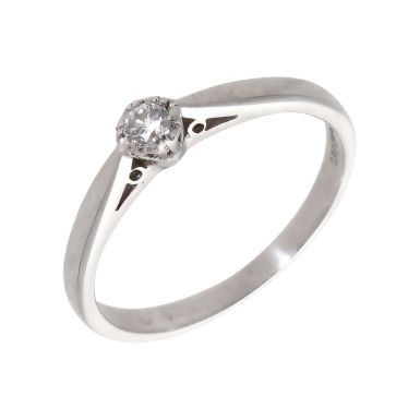 Pre-Owned 18ct White Gold 0.10 Carat Diamond Solitaire Ring