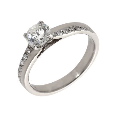 Pre-Owned 18ct White Gold 0.80 Carat Diamond Solitaire Ring